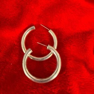 Sterling Silver 925 1” hollow Hoops